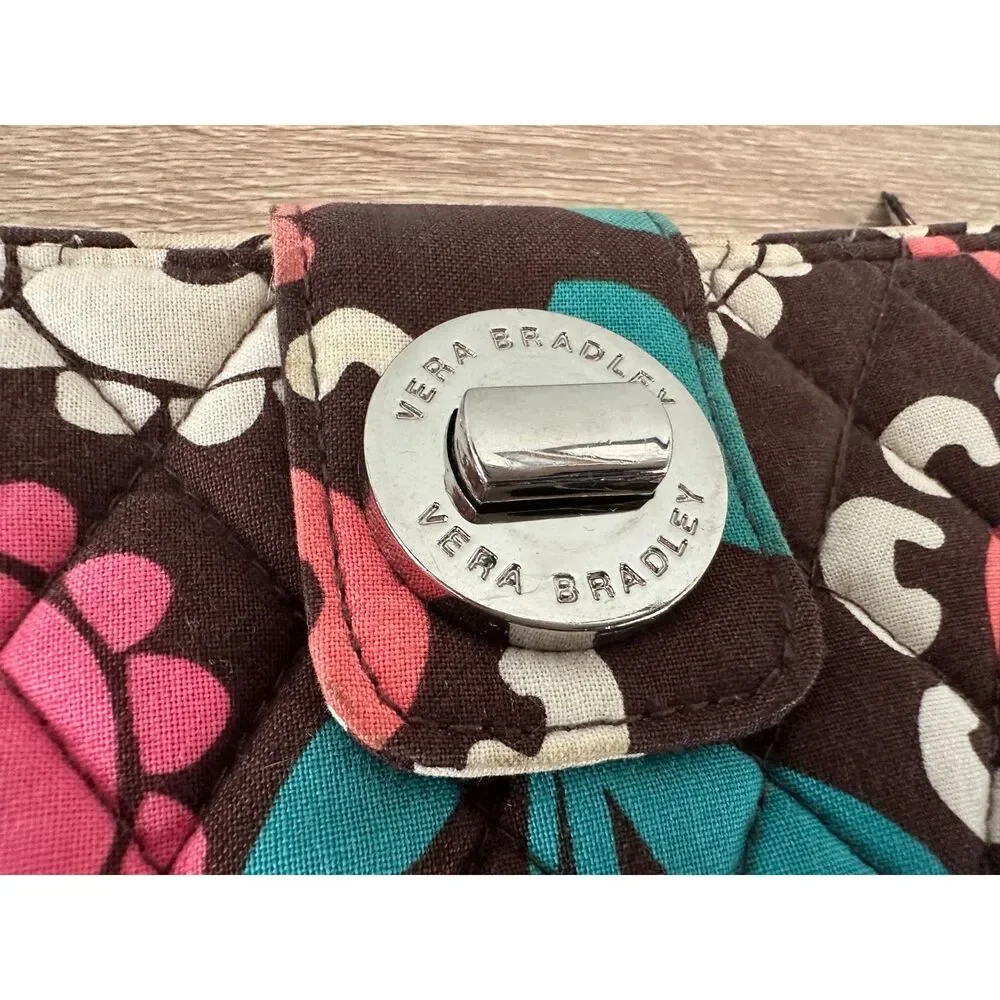 Vera Bradley Lola Turn Lock Wallet Quilted Paisley Retired Pattern Floral Multi - Picture 3 of 15